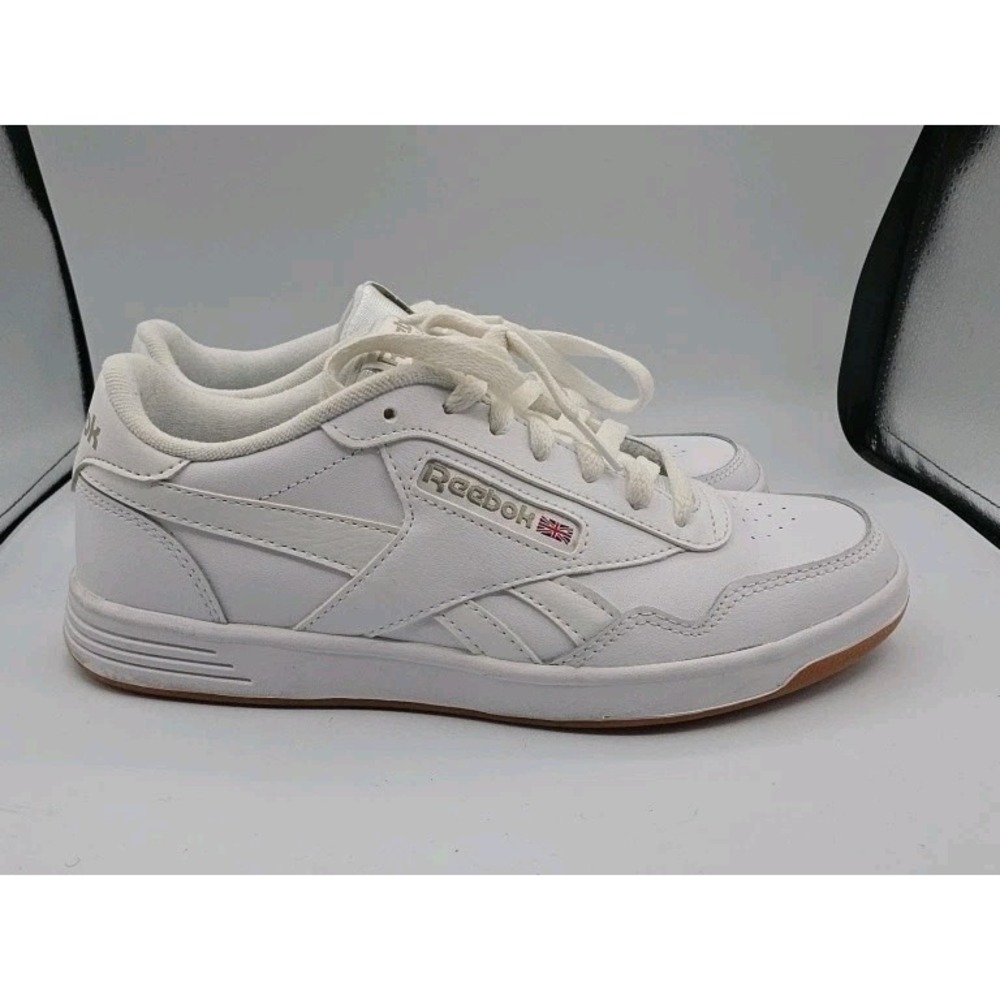 Reebok Mens Club MEMT White Leather Sneakers Low Top Court Shoes Size 6.5